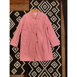 Charles Klein Woman Barbie Pink Lightweight Raincoat Overcoat Mid Length. Size 1